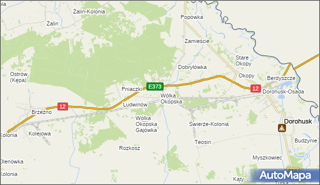 mapa Wólka Okopska, Wólka Okopska na mapie Targeo