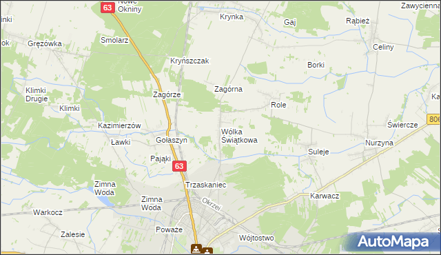 mapa Wólka Świątkowa, Wólka Świątkowa na mapie Targeo