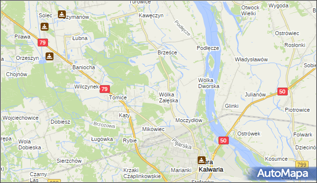 mapa Wólka Załęska gmina Góra Kalwaria, Wólka Załęska gmina Góra Kalwaria na mapie Targeo