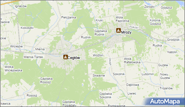 mapa Woźbin, Woźbin na mapie Targeo