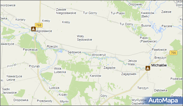 mapa Wrocieryż, Wrocieryż na mapie Targeo