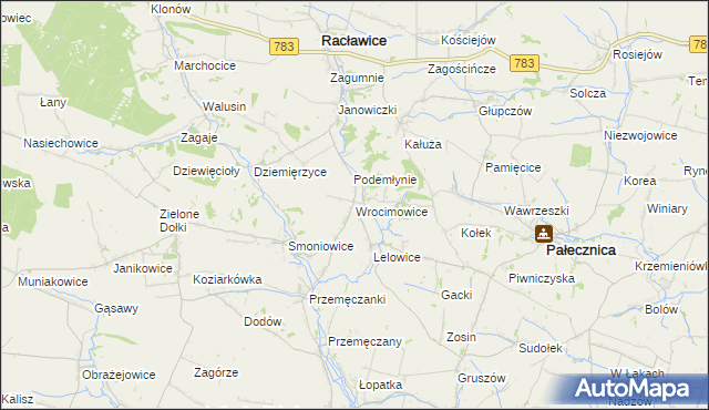 mapa Wrocimowice, Wrocimowice na mapie Targeo