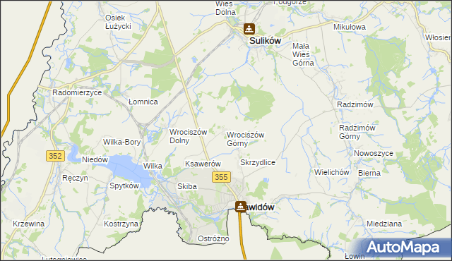 mapa Wrociszów Górny, Wrociszów Górny na mapie Targeo