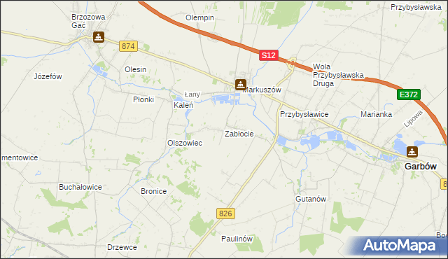 mapa Zabłocie gmina Markuszów, Zabłocie gmina Markuszów na mapie Targeo