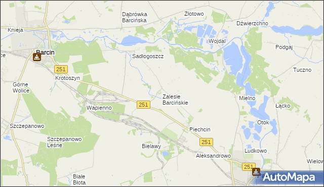 mapa Zalesie Barcińskie, Zalesie Barcińskie na mapie Targeo