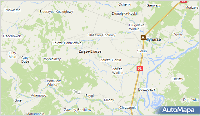 mapa Załęże-Gartki, Załęże-Gartki na mapie Targeo