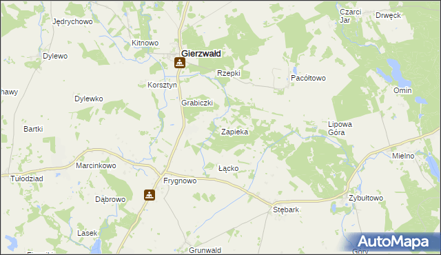 mapa Zapieka, Zapieka na mapie Targeo