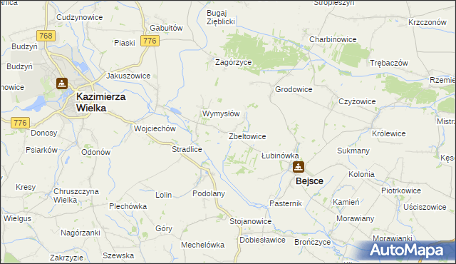 mapa Zbeltowice, Zbeltowice na mapie Targeo