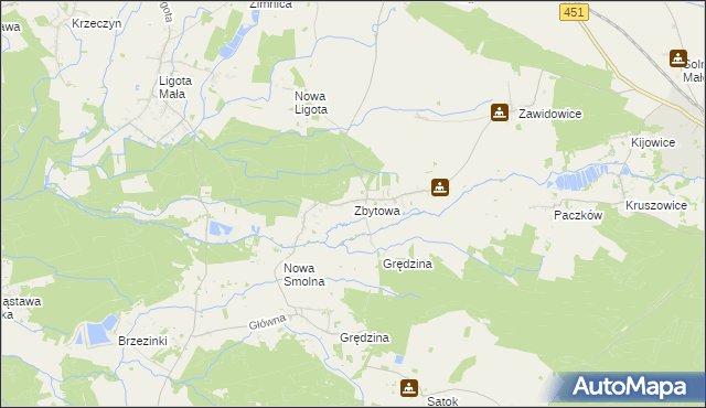 mapa Zbytowa, Zbytowa na mapie Targeo