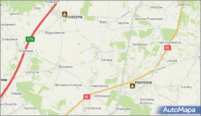 mapa Zdrowa, Zdrowa na mapie Targeo