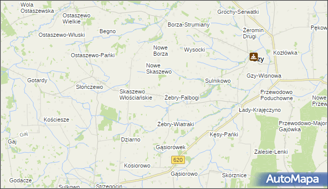 mapa Żebry-Falbogi, Żebry-Falbogi na mapie Targeo
