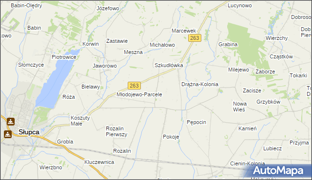 mapa Żelazków gmina Słupca, Żelazków gmina Słupca na mapie Targeo