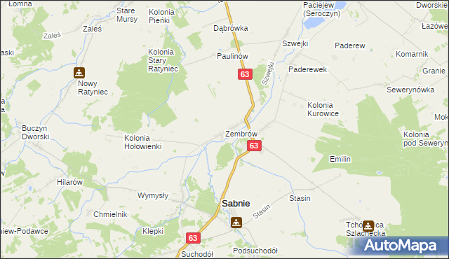 mapa Zembrów, Zembrów na mapie Targeo