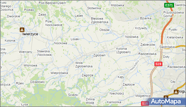 mapa Zgłobień, Zgłobień na mapie Targeo