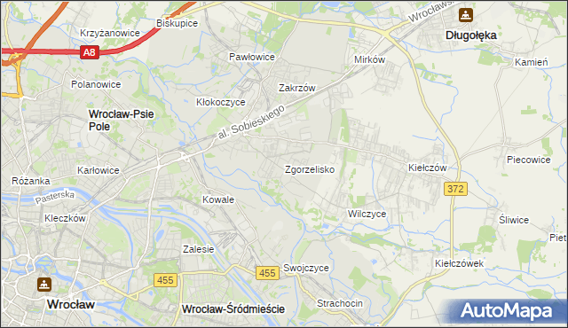 mapa Zgorzelisko, Zgorzelisko na mapie Targeo