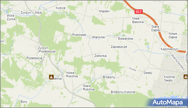 mapa Zielonka gmina Stężyca, Zielonka gmina Stężyca na mapie Targeo