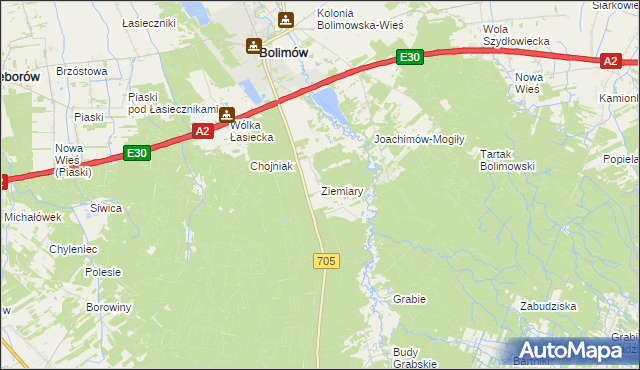 mapa Ziemiary, Ziemiary na mapie Targeo