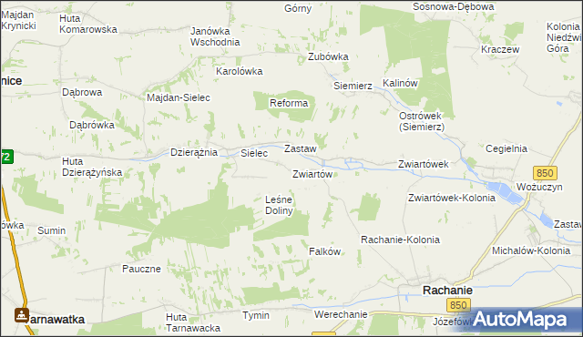 mapa Zwiartów, Zwiartów na mapie Targeo