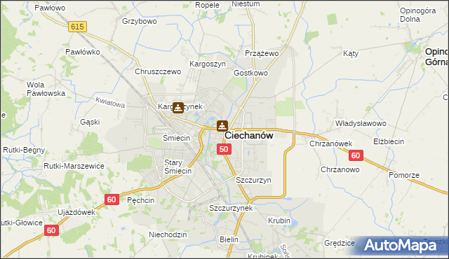 mapa Ciechanów, Ciechanów na mapie Targeo