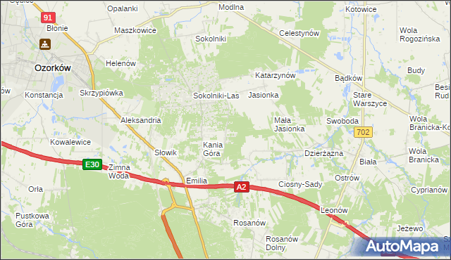 mapa Dębniak gmina Zgierz, Dębniak gmina Zgierz na mapie Targeo