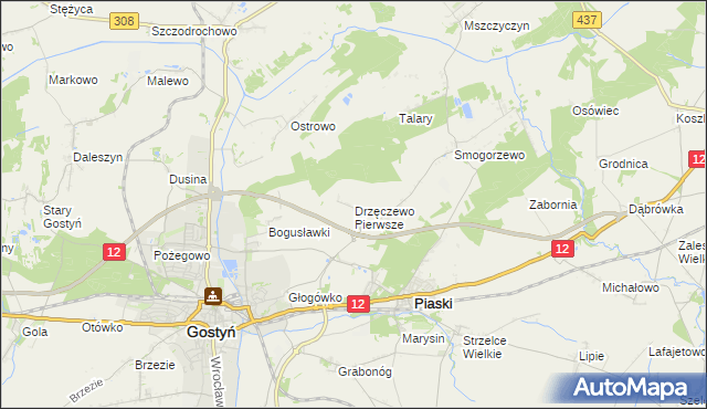 mapa Drzęczewo Pierwsze, Drzęczewo Pierwsze na mapie Targeo
