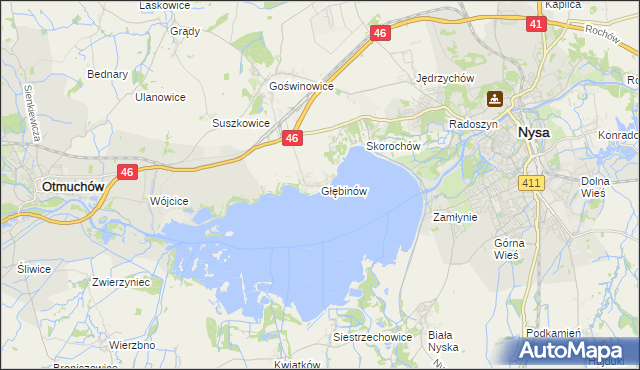 mapa Głębinów, Głębinów na mapie Targeo