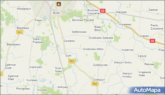 mapa Grodkowo-Włóki, Grodkowo-Włóki na mapie Targeo