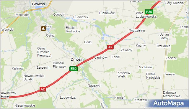mapa Kałęczew gmina Dmosin, Kałęczew gmina Dmosin na mapie Targeo