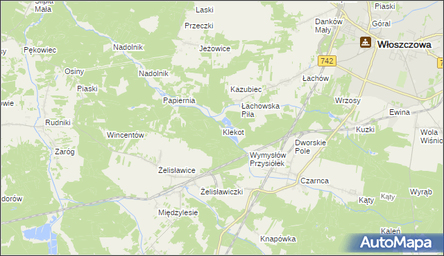 mapa Klekot, Klekot na mapie Targeo