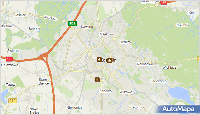 mapa Koszalina, Koszalin na mapie Targeo