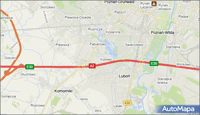 mapa Kotowo gmina Poznań, Kotowo gmina Poznań na mapie Targeo