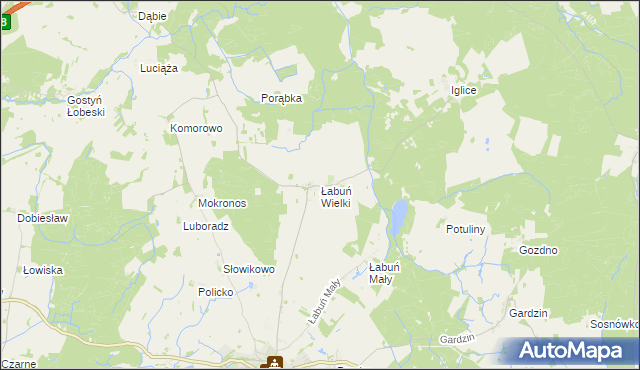 mapa Łabuń Wielki, Łabuń Wielki na mapie Targeo