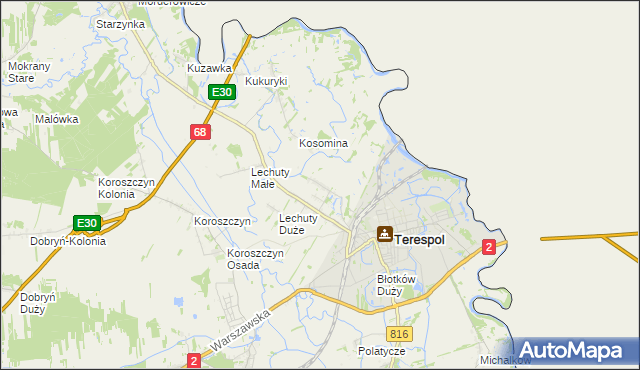mapa Łobaczew Mały, Łobaczew Mały na mapie Targeo