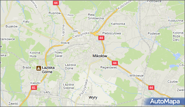 mapa Mikołów, Mikołów na mapie Targeo