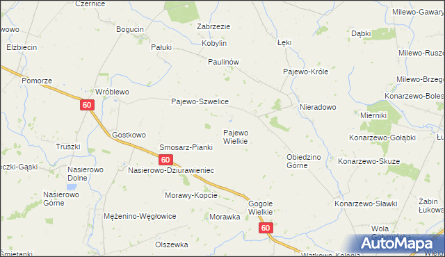 mapa Pajewo Wielkie, Pajewo Wielkie na mapie Targeo