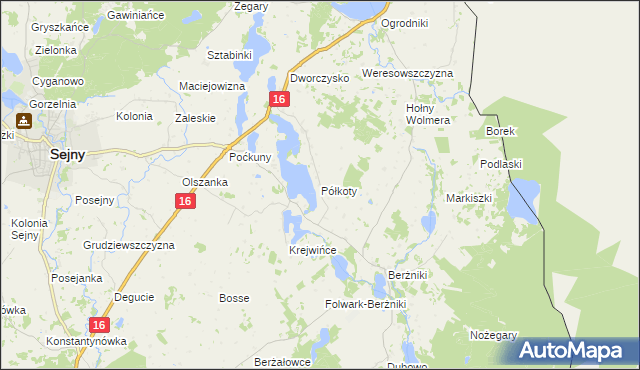 mapa Półkoty, Półkoty na mapie Targeo