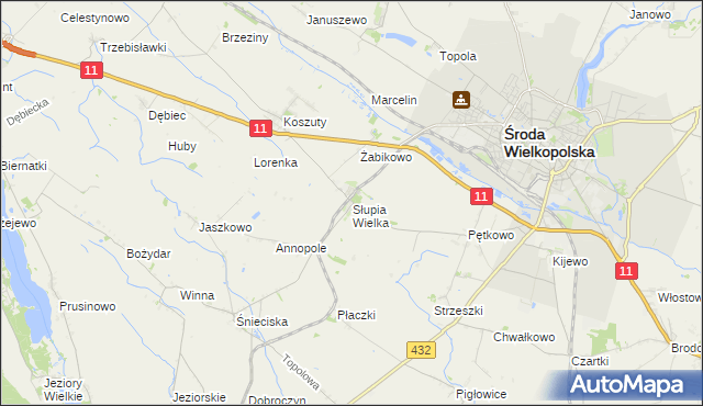 mapa Słupia Wielka, Słupia Wielka na mapie Targeo