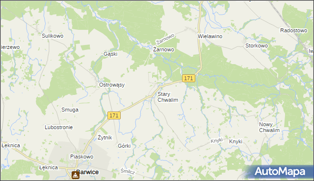 mapa Stary Chwalim, Stary Chwalim na mapie Targeo