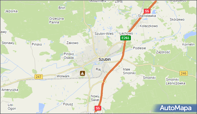 mapa Szubin, Szubin na mapie Targeo