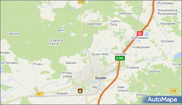mapa Szubin-Wieś, Szubin-Wieś na mapie Targeo