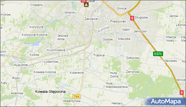 mapa Trablice, Trablice na mapie Targeo