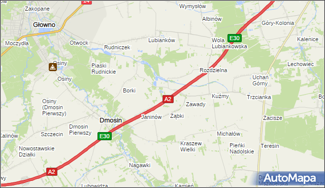 mapa Wiesiołów gmina Dmosin, Wiesiołów gmina Dmosin na mapie Targeo