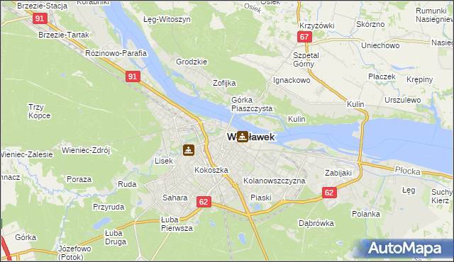 mapa Włocławka, Włocławek na mapie Targeo