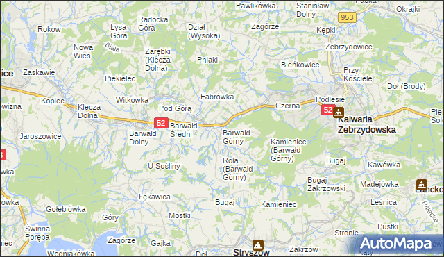 mapa Barwałd Górny, Barwałd Górny na mapie Targeo