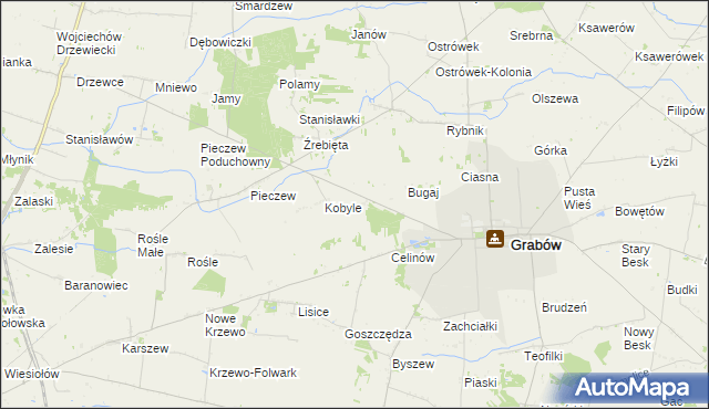mapa Biała Góra gmina Grabów, Biała Góra gmina Grabów na mapie Targeo