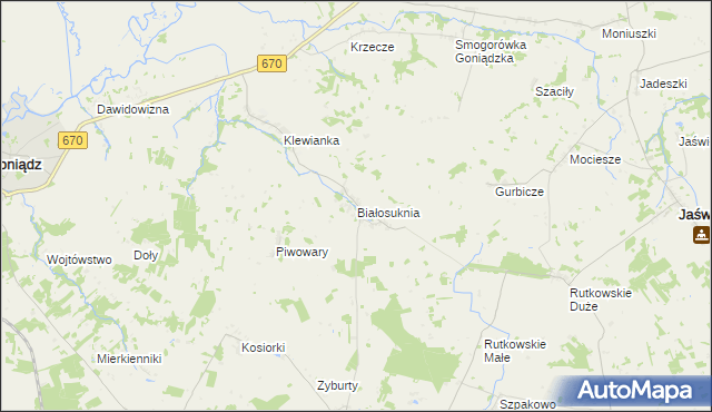 mapa Białosuknia, Białosuknia na mapie Targeo