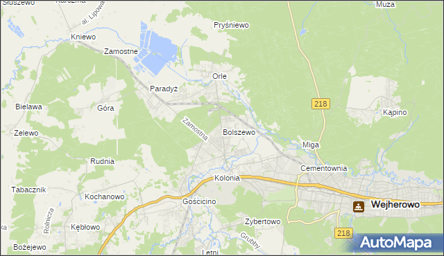 mapa Bolszewo, Bolszewo na mapie Targeo