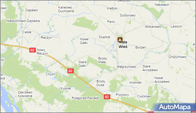 mapa Brody Małe gmina Mała Wieś, Brody Małe gmina Mała Wieś na mapie Targeo