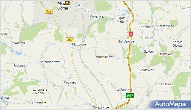 mapa Brodziszów, Brodziszów na mapie Targeo