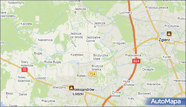 mapa Brużyczka Mała, Brużyczka Mała na mapie Targeo